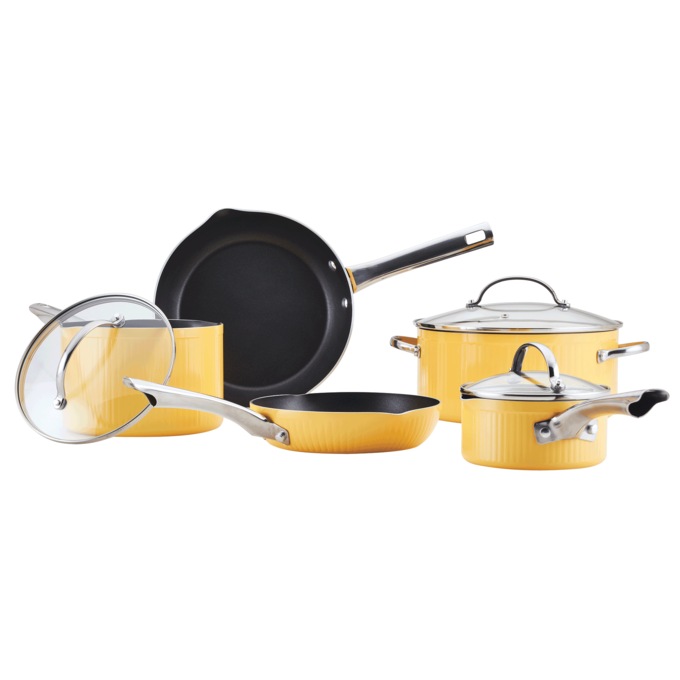 Farberware 10-Piece Cookware Set, Yellow, large