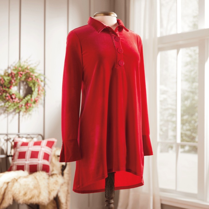 Vera Velour Top, , large