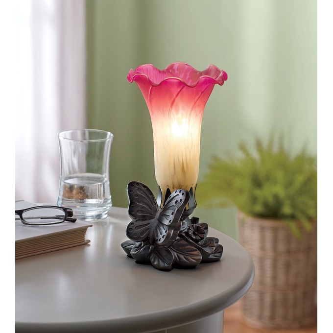 Butterfly and Flower Lamp, , large
