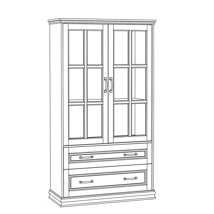 Dawson Media Display Cabinet, White, large