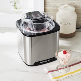 Nostalgia 2-Quart Digital Stainless Steel Ice Cream Maker, , large