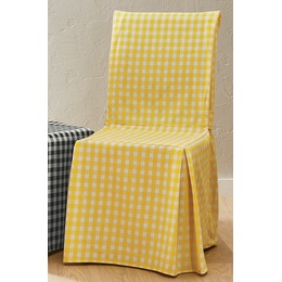 Gingham Check Dining Chair Cover with Ties, , large