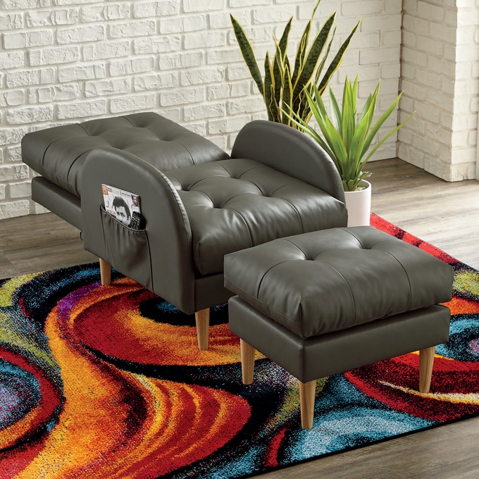 Convertible Arm Chair and Ottoman, , large