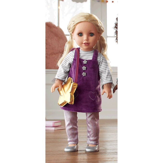 18" Style Girls Doll with Set of 3 Outfits, , large