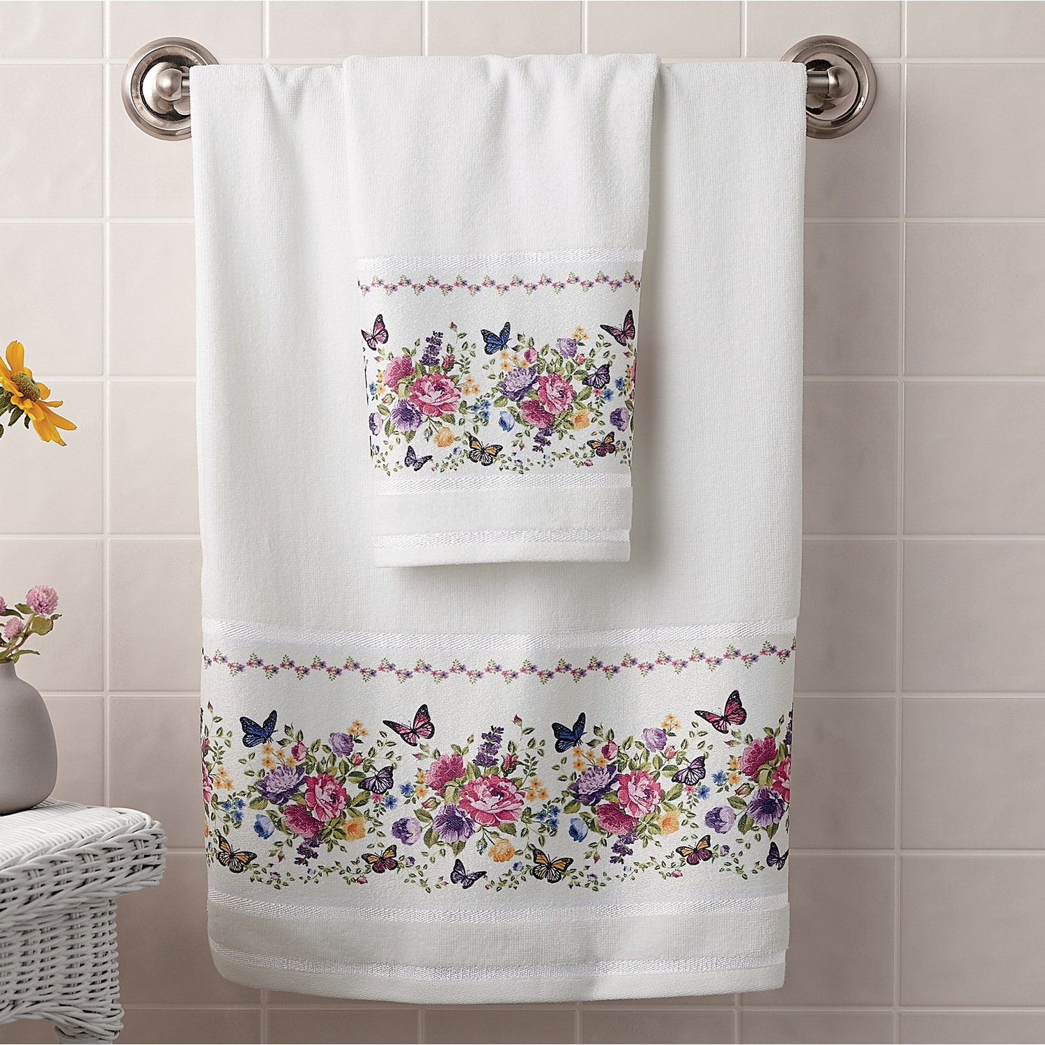 Butterfly towels set clearance