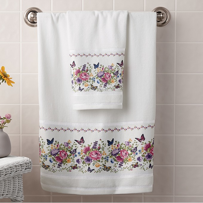 Butterfly Floral Bath Towel Set and Bath Set