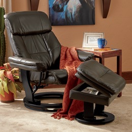 Recliner with Storage Ottoman, , large