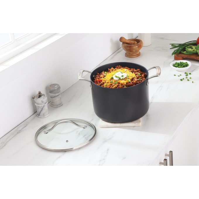 Guy Fieri Flavortown 12-Piece Laser Titanium Cookware Set, Black, large