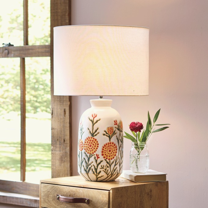 Country Wildflower Lamp, Multi, large