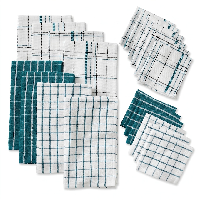 Color Connection 20-piece Kitchen Towel Set, Deep Teal, large