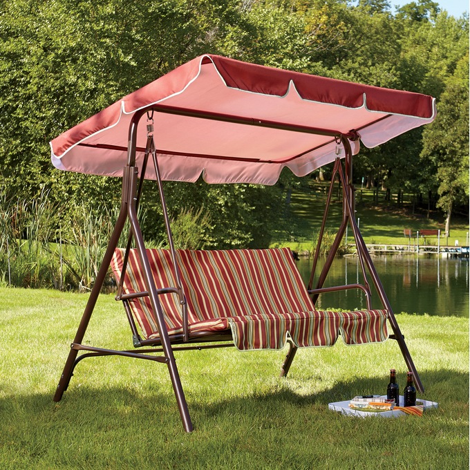 Striped Lawn Swing, , large