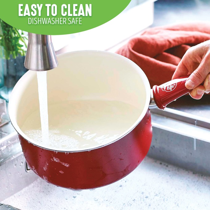 Set of 2 Greenlife Soft-Grip Ceramic Saucepans, , large