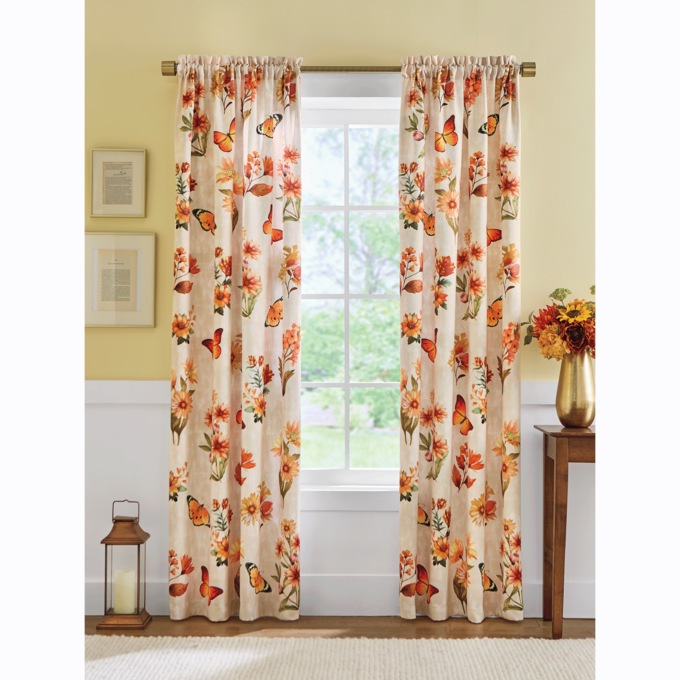 Florals and Butterfly Blackout Single Panel, , large