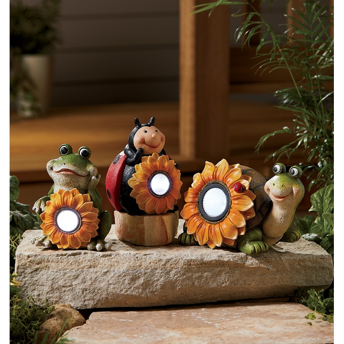 3-Piece Solar Friends with Sunflowers Set, , large