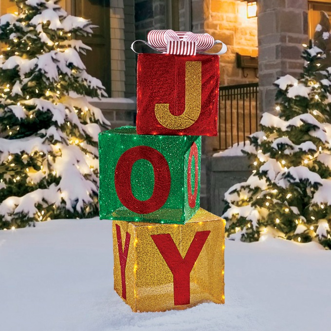 Lighted Joy Lawn Decor Country Door