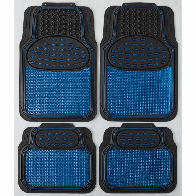 4-Piece Metallic Car Mat Set, , large