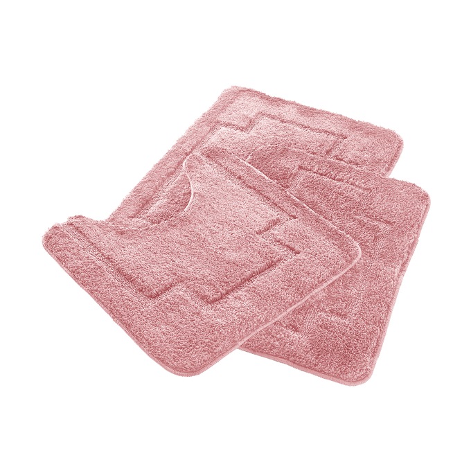 3-piece Serene Bath Mat Set, Blush, large