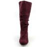 Amanda D'Laurie Tall Scrunch Boot: Rich Faux Suede with 1" Wedge Heel, , large