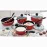 Gradient 10-Piece Aluminum Cookware Set, Red, large