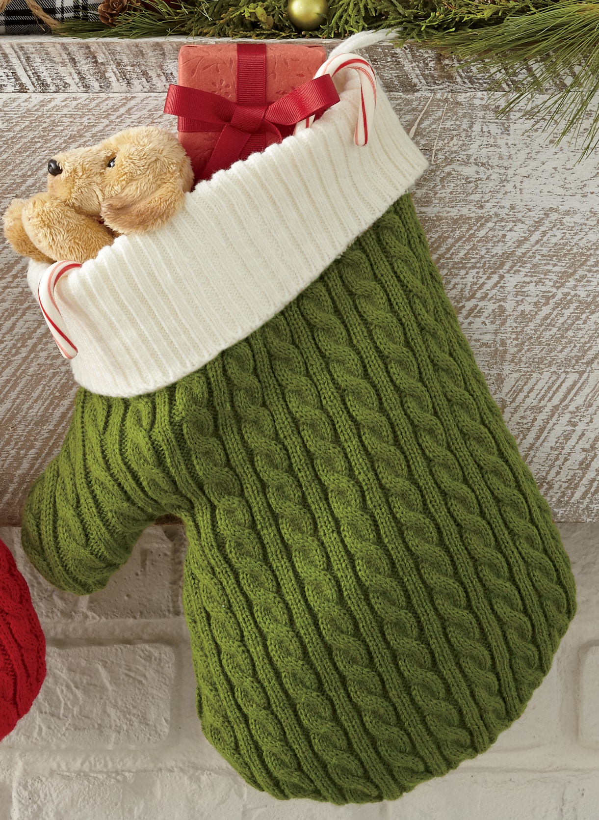 Mitten Stocking, Green, large