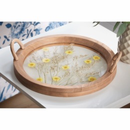Pressed Flower Decorative Tray, , large