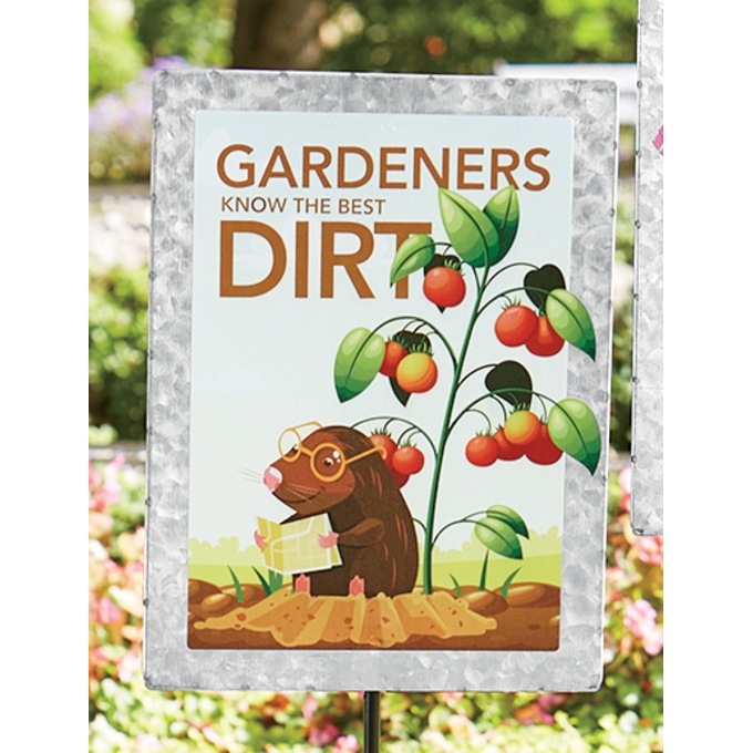 Galvanized Metal Garden Sign, , large
