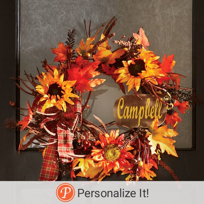 Personalized Sunflower Wreath Country Door