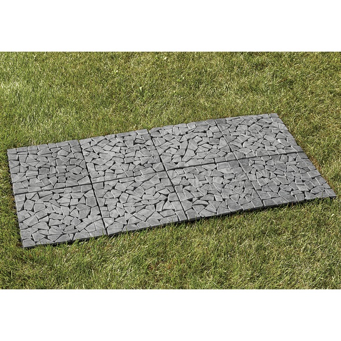 Set of 8 Outdoor Patio Tiles-Stones, , large