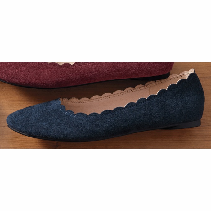 Scalloped flat shoes shop