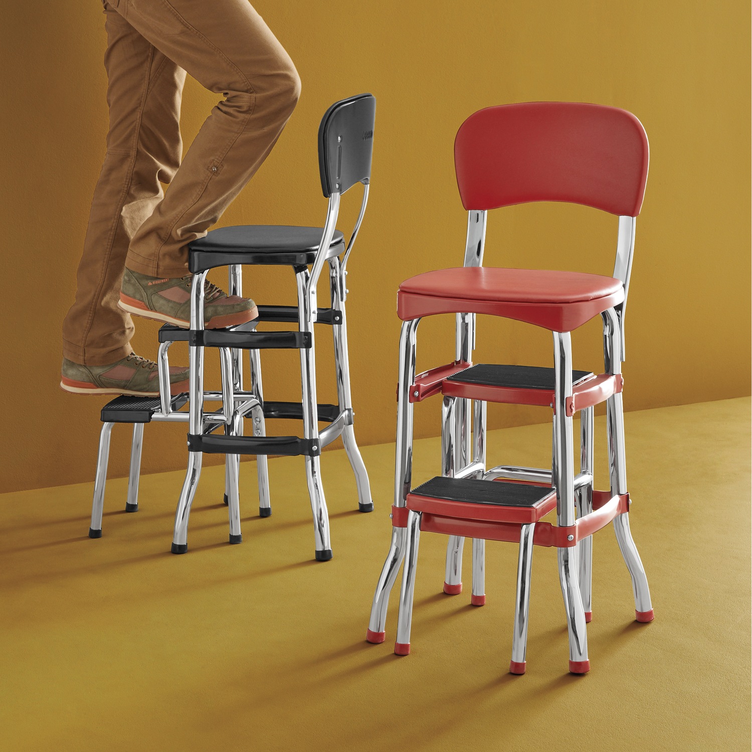 Retro Counter Chair and Step Stool