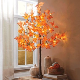Lit Maple Leaf Tree, , large