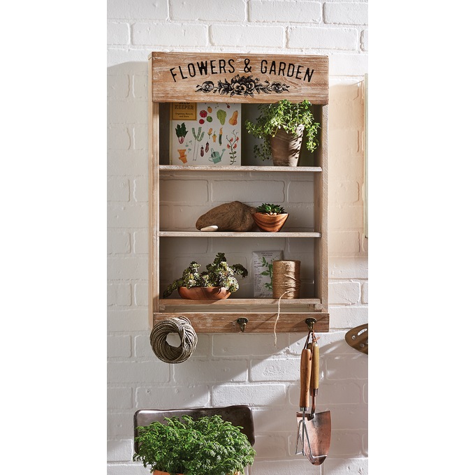 Outdoor shelf with hooks deals