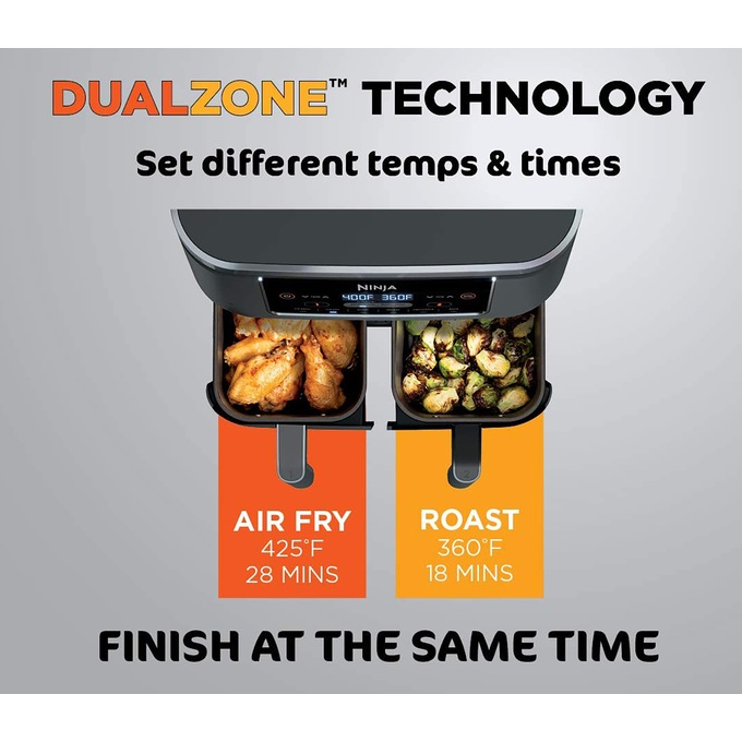 Ninja Foodi 6-In-1 2-Basket Air Fryer with Dualzone Technology, , large