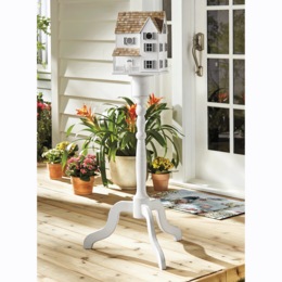Wooden Pedestal Birdhouse, , large