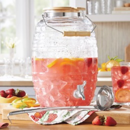 Glass Beverage Dispenser with Ladle, , large