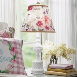 Floral Hobnail Lamp, , large