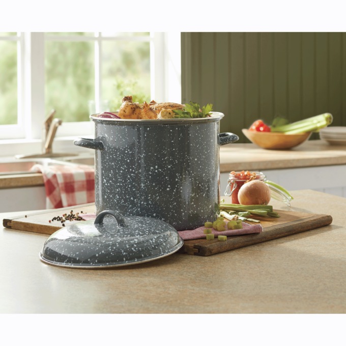 12-qt. Speckled Stockpot with Lid, , large