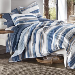 Marina Navy Oversized Quilt and Sham, , large