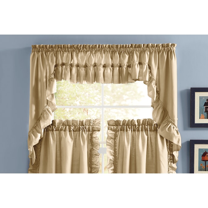 Mayfair Romantic Priscilla Ruffled Semi-Sheer Insert Valance, , large