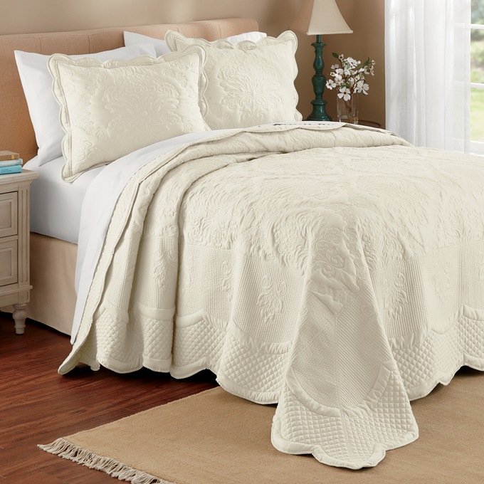 Caspian Scalloped Bedspread, , large