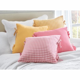 Set of 2 Decorated Tied Pillows, , large