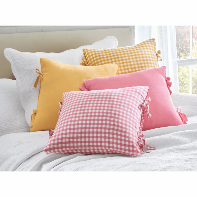 Set of 2 Decorated Tied Pillows, , large