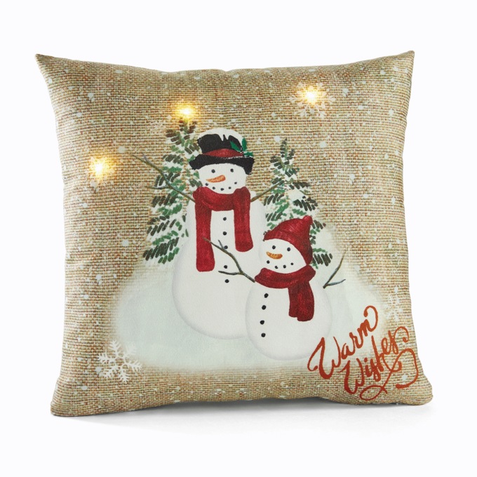 Led lighted store christmas pillows