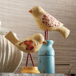 Set Of 2 Bird Figurines, , large