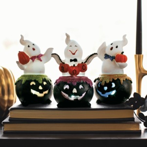 Ghost in Lit Cauldron Figurine, , large