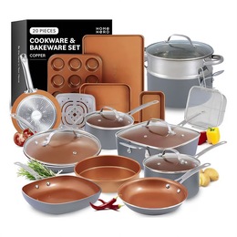 Home Hero 20-Piece Coppertone Cookware &amp; Bakeware Set, , large