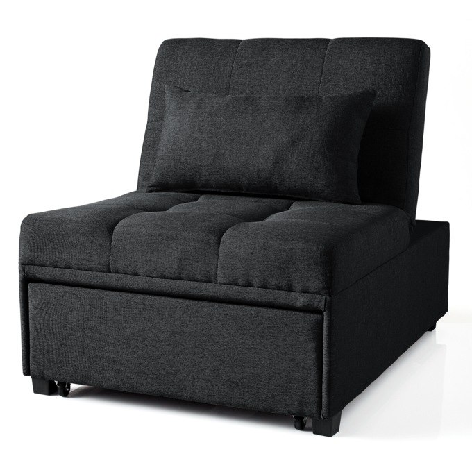Cali Convertible Chair, Black, large