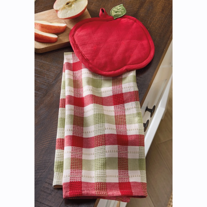 Seasonal Apple Potholder and Towel Set, Multi, large