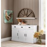 Wood and Metal Half Moon Wall D&eacute;cor, , large