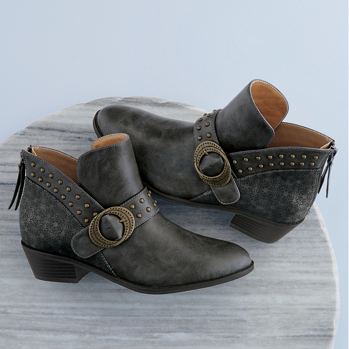 Laser Cut Buckle Bootie